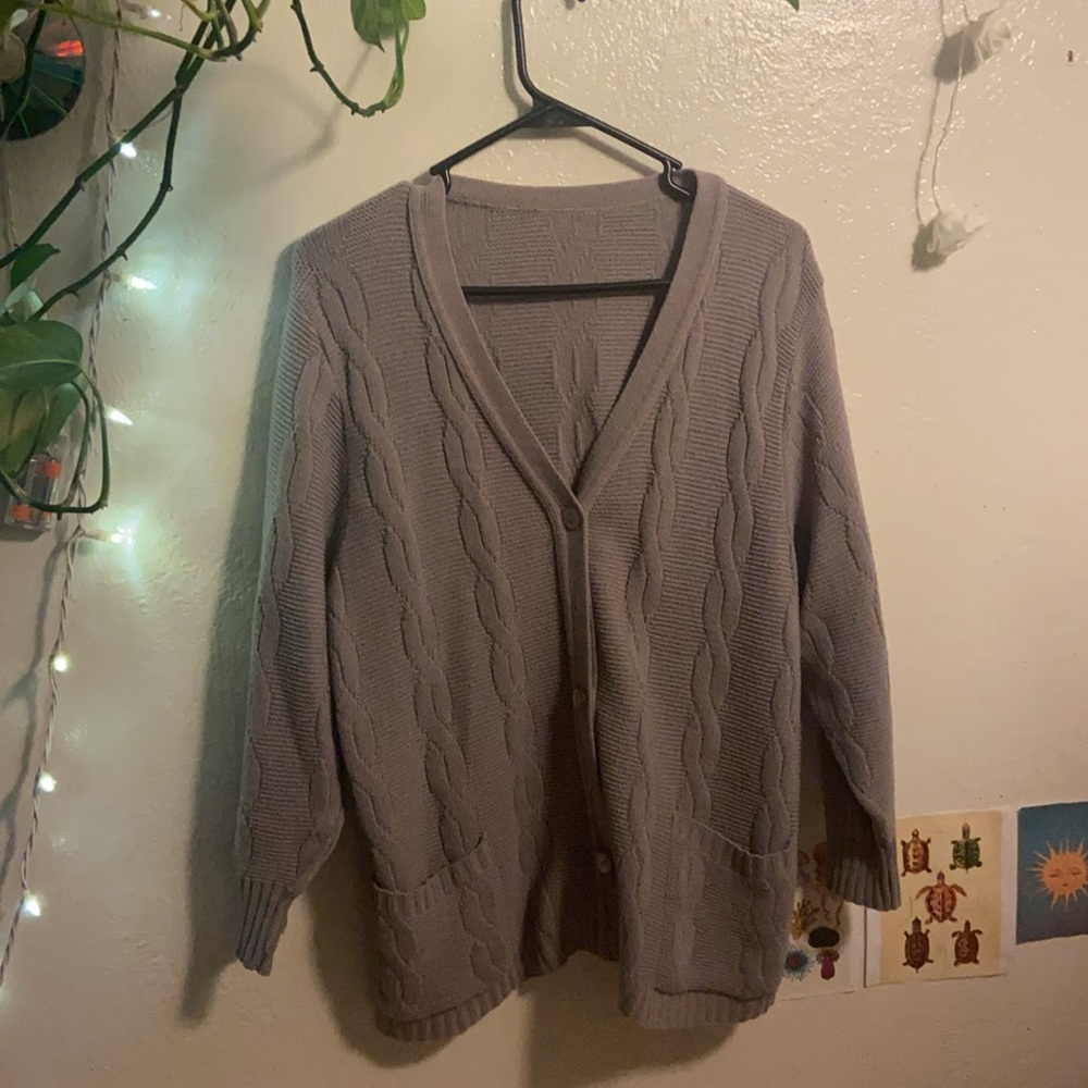 Small Zara grey knit cardigan big loose cozy